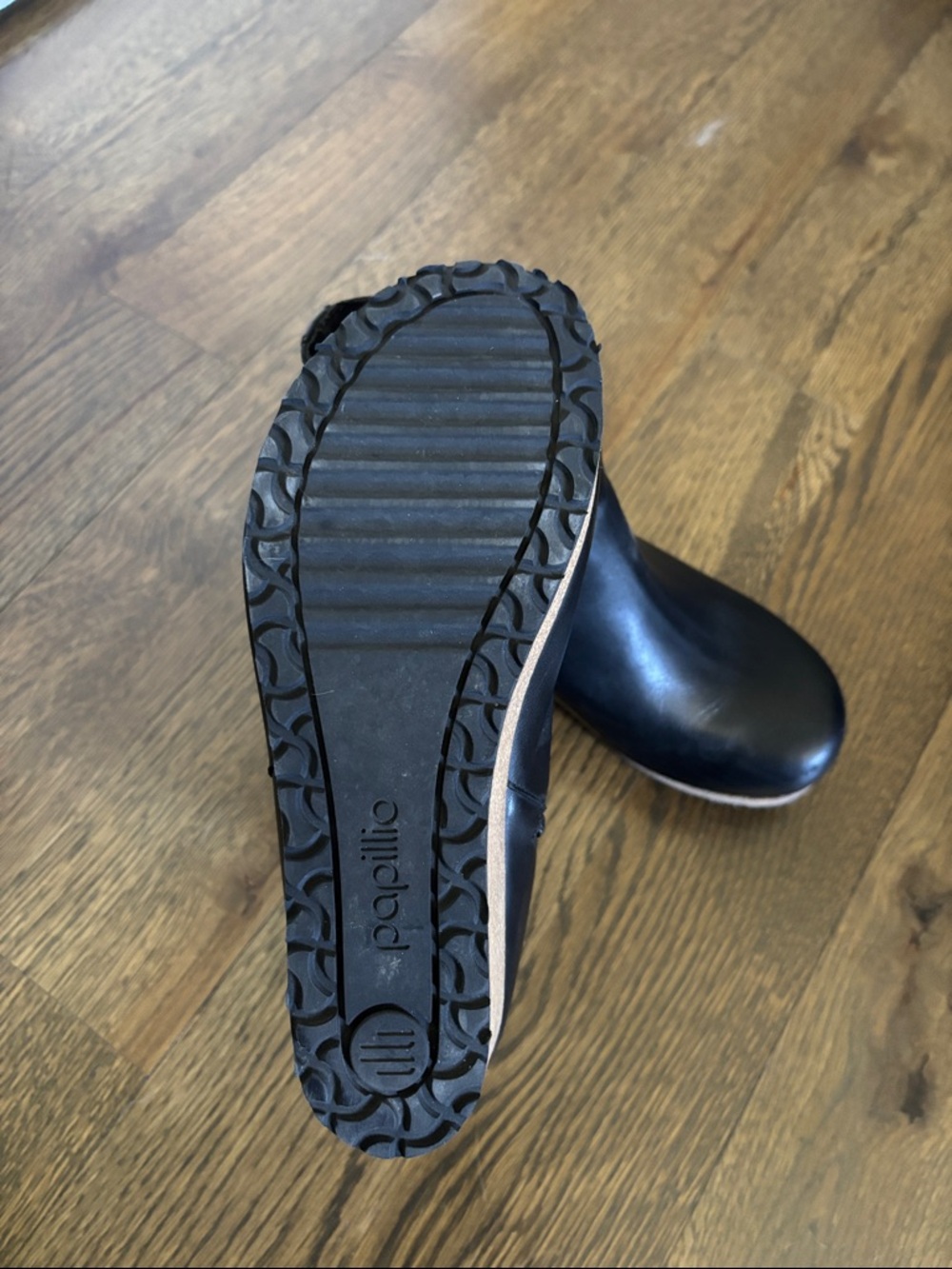 Birkenstock Black Leather "Ebba" Wedge Booties with Cork Heel, Size 38 Or 7.5. - Picture 2 of 2